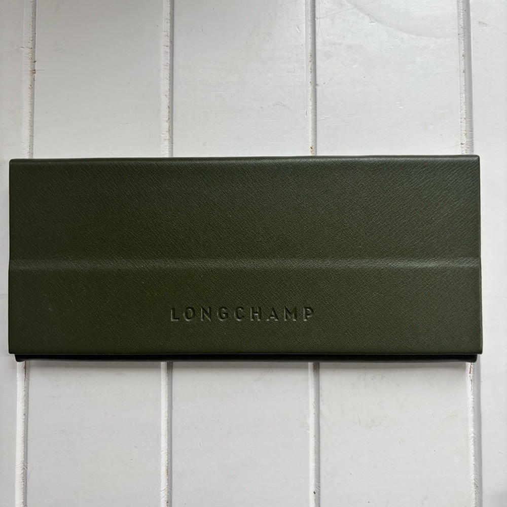 Longchamp Dark Green Glasses Case